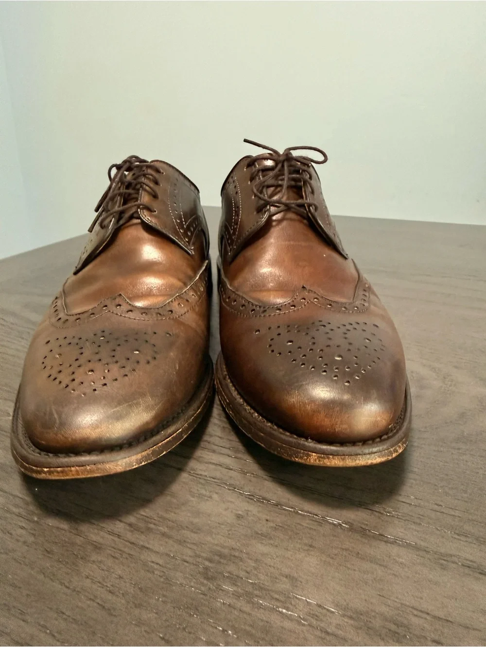 Allen Edmonds Hinsdale Brown Leather Wingtip Derby Shoes Men’s 9 D USA